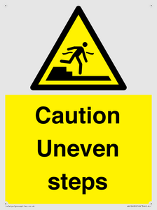 Caution Uneven steps